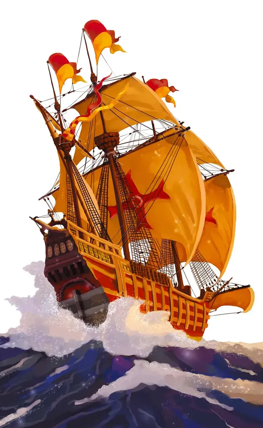 Galleon ship key visual for game cover
