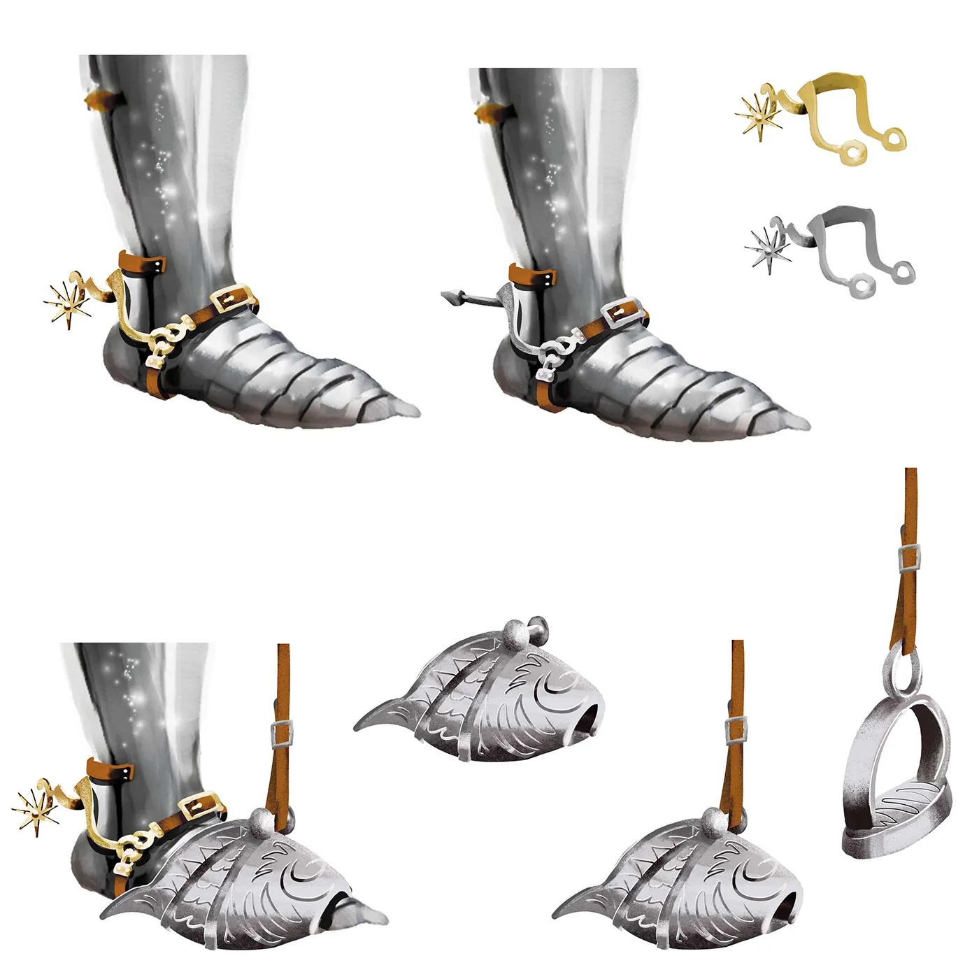Knight armor and equipment component details