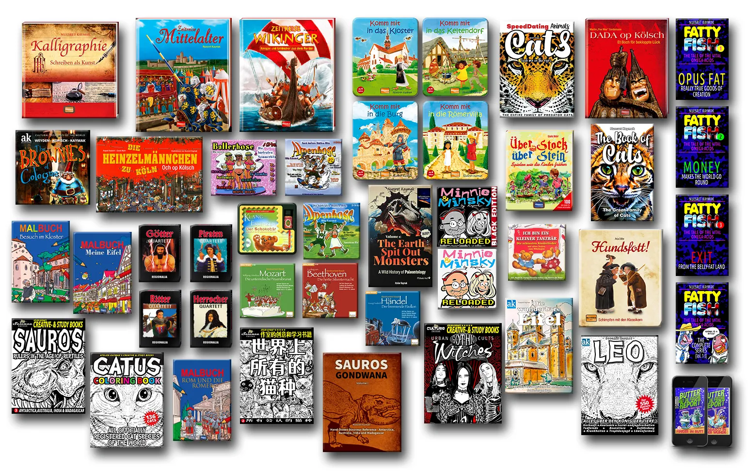 Selection from 121 published book and game titles