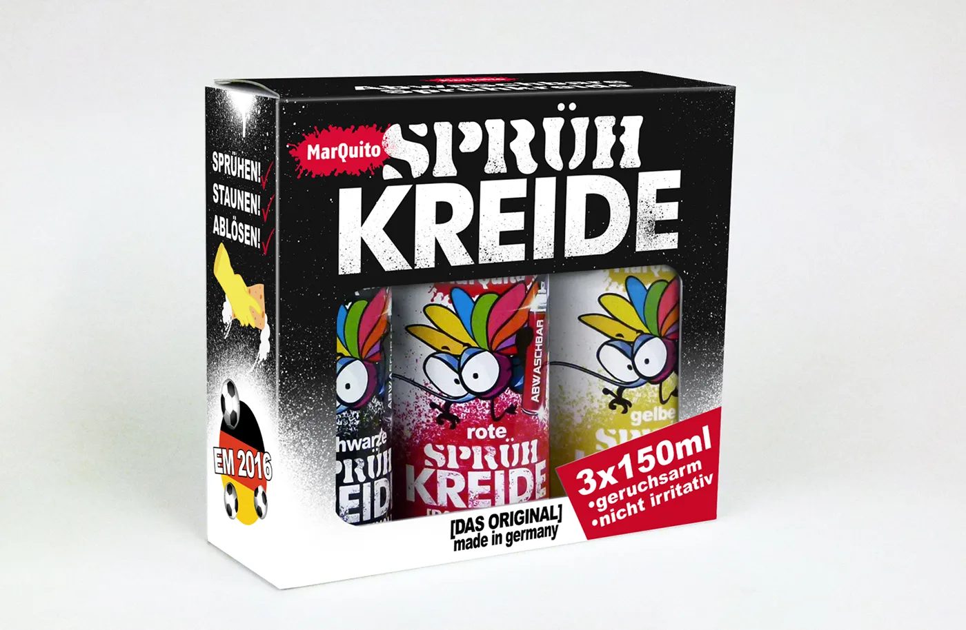Spray chalk product packaging design