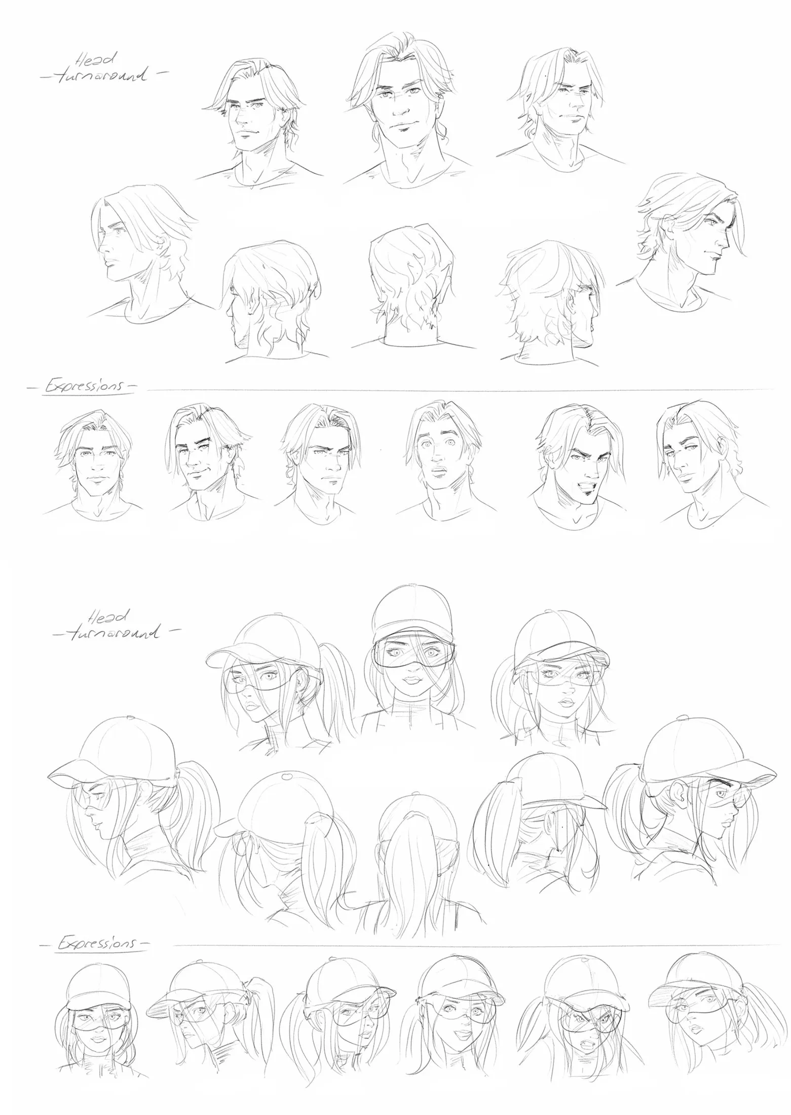 Head and facial expression studies